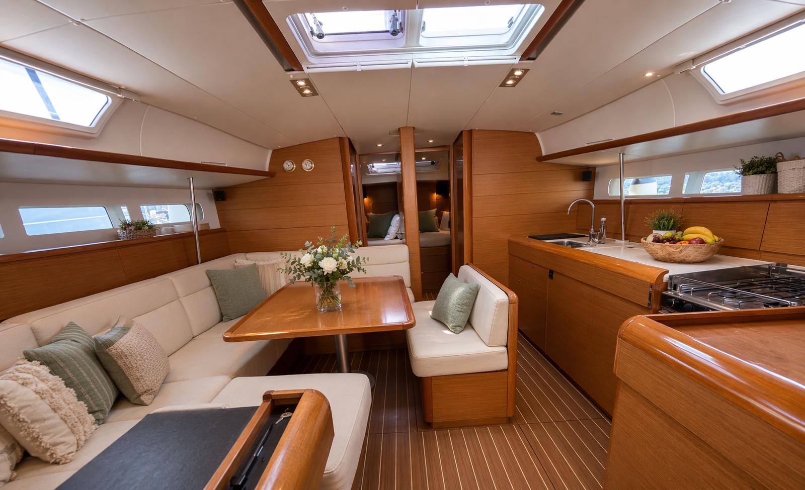 Cockpit spacieux du voilier Caterina - convivialité et détente en navigation